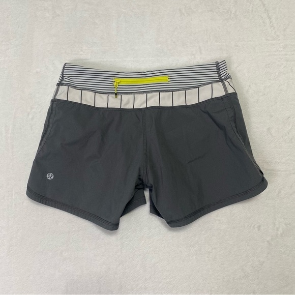Lululemon Groovy Run Short Soot Light Slalom Stripe Angel Wing Size Size 4 - Picture 5 of 14